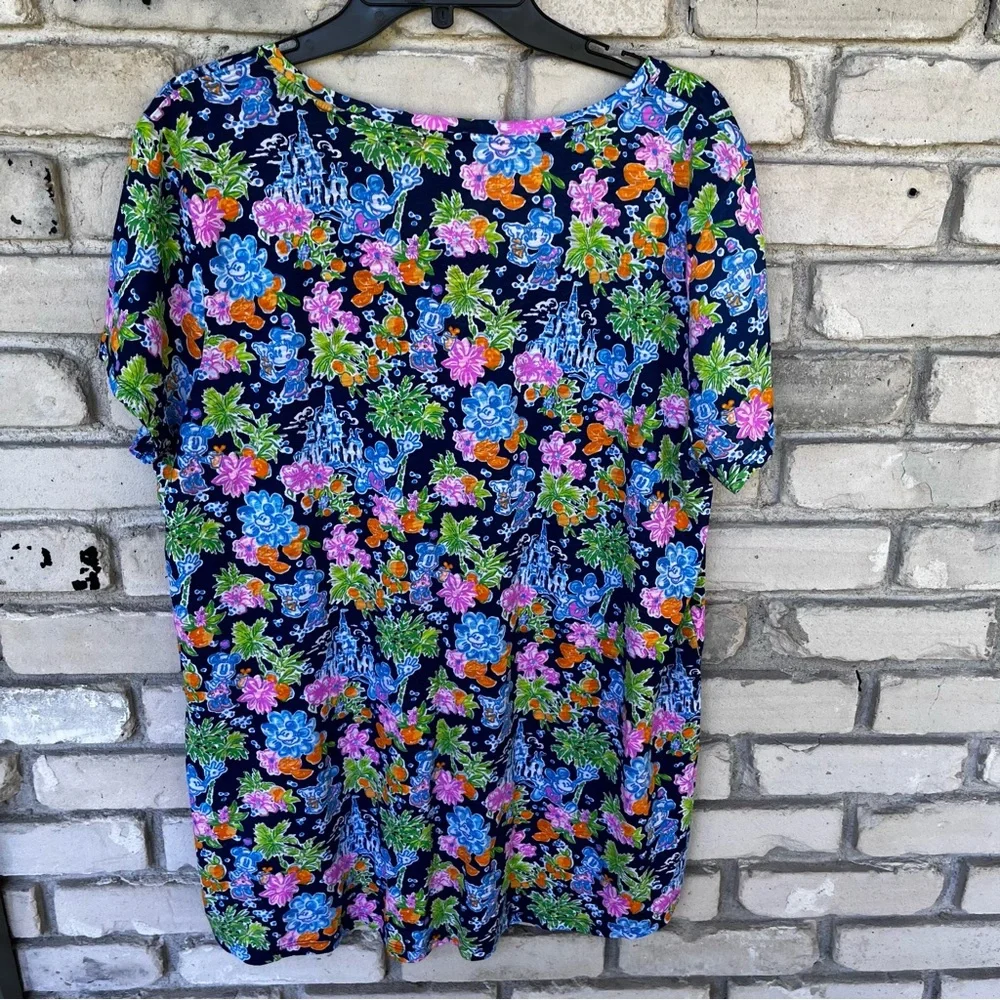 Lilly Pulitzer Etta V neck  Disney Multicolor Disney theme top. - Picture 3 of 4